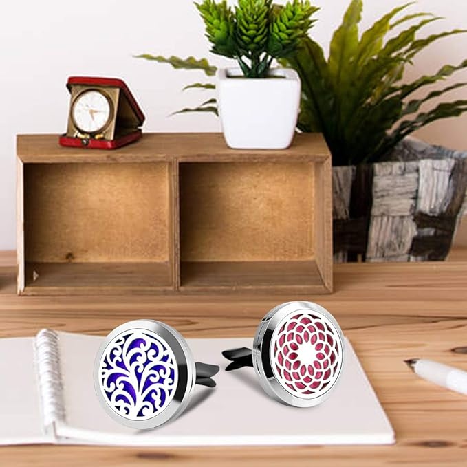 Car Diffuser Vent Clip - 2PCS 30mm Car Essential Oil Diffuser Vent Clips for Home Office Room with 12 Felt Pads Mother's Day, Birthday Gift for Women & Men - Bloomnest
