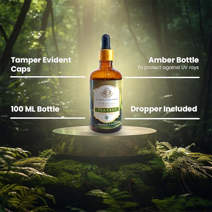 Luxurious Tea Tree Essential Oil by Enhanced Essentials|Concentrated,Natural and Slow Distilled Oils for Hair & Skin Care, Home Cleaning,Soap & Candle Making| Ideal for Businesses|3.38 fl oz (100 ml) - Bloomnest