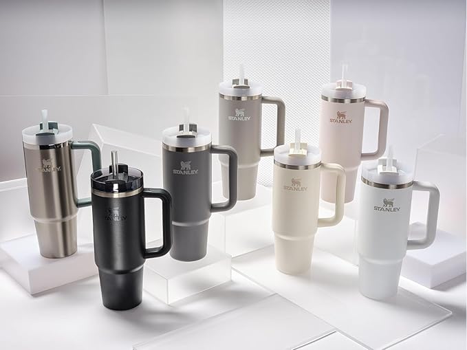 Stanley Quencher H2.0 Tumbler with Handle and Straw 30 oz | Flowstate 3-Position Lid | Cup Holder Compatible for Travel | Insulated Stainless Steel Cup | BPA-Free | Stainless Steel Shale