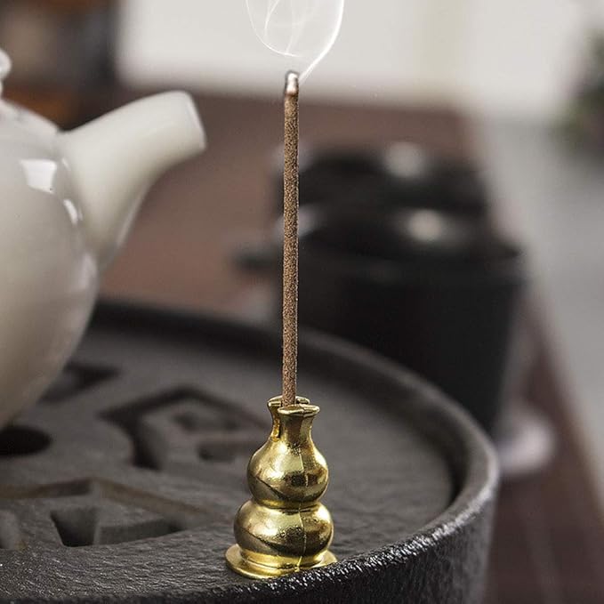 2pcs Incense Burner Gourd Shaped Brass Incense Holder Coil Incense Holder Incense Stick Holder for Home Office Teahouse - Bloomnest