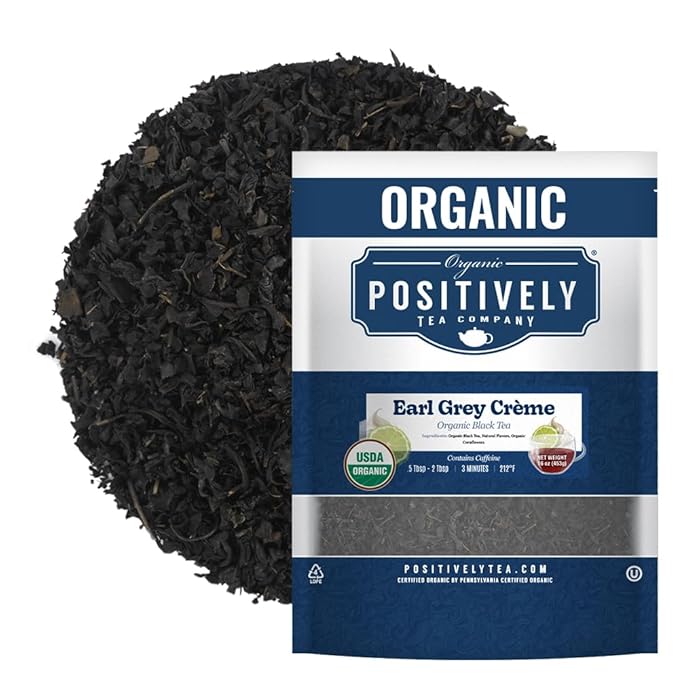 Organic Positively Tea Company, Earl Grey Crème Black Tea, Loose Leaf, 16 Ounce - Bloomnest