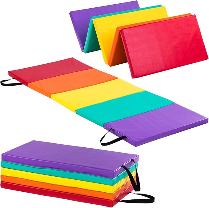 New Bounce Tumbling Mat for Kids - Gymnastics Mat - Folding Exercise Tumble Mat for Home Gyms - Bloomnest