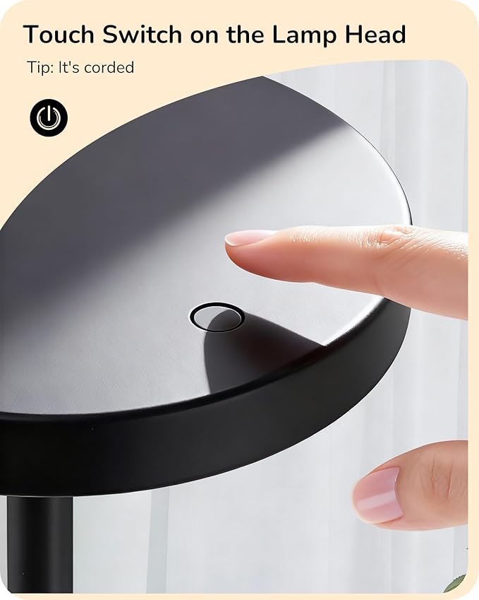 EDISHINE LED Table Lamp with 2 Adjustable Height, 5%-100% Dimmable & 3 Color Temperature, Touch Control, Modern Desk Lamp for Office, Reading, Black - Bloomnest