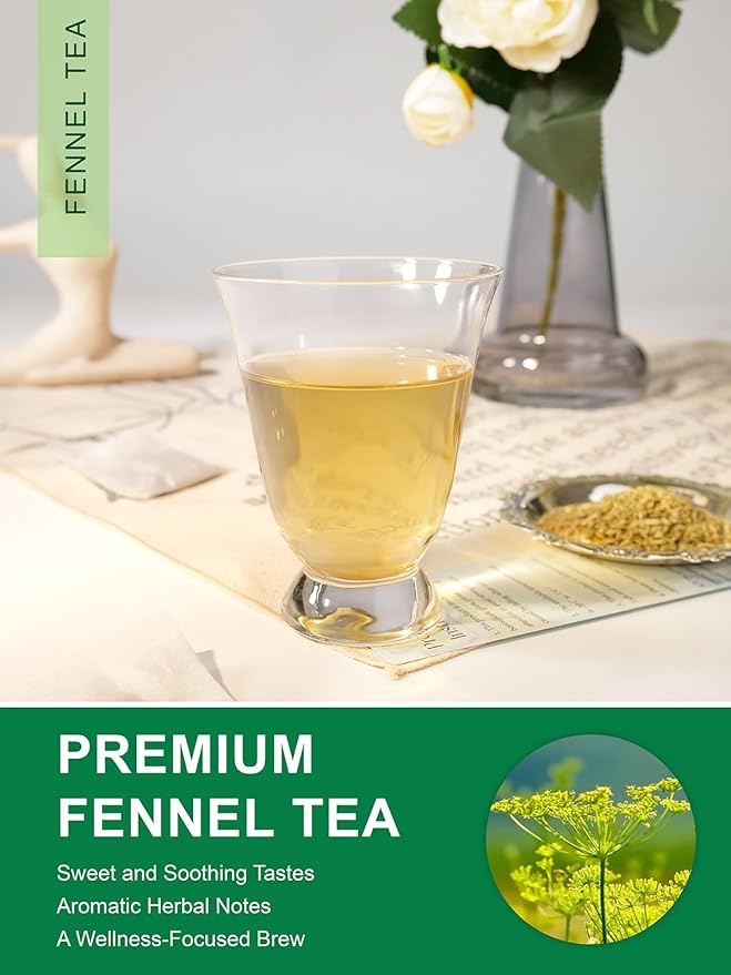 TeeLux Fennel Tea Bags, Pure & Natural Fennel Seeds Herbal Tea, Smooth & Light Spicy Flavor, Caffeine Free, 100 Count - Bloomnest