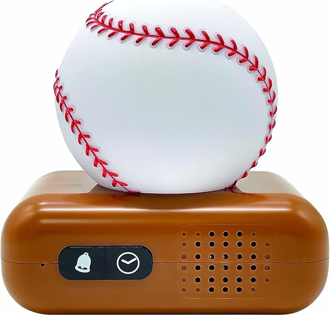 LEXiBOOK, Baseball - Baseball Nightlight Alarm Clock, Sounds and Melodies, LCD Backlit Screen, Luminous, Snooze, Brown/White, RL800BL - Bloomnest