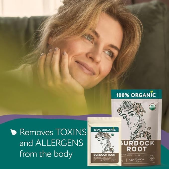 Premium Burdock Root Organic (4oz.) – Great Burdock Tea Loose - Raiz de Bardana Organica – Support Digestion, Liver, Gut Health - Bloomnest