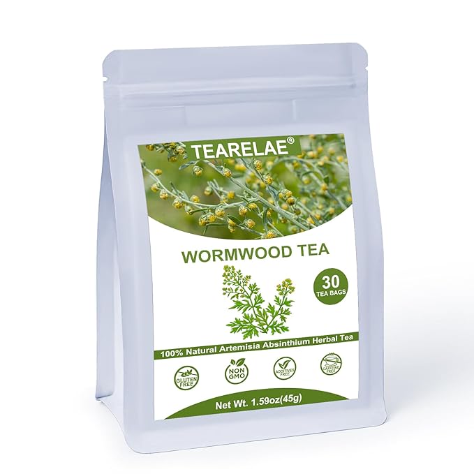 TEARELAE - Wormwood Tea Bags, 30 Count - Premium Natural Wormwood Herb - Non-GMO - Caffeine-free - Support Healthy Digestion - Bloomnest
