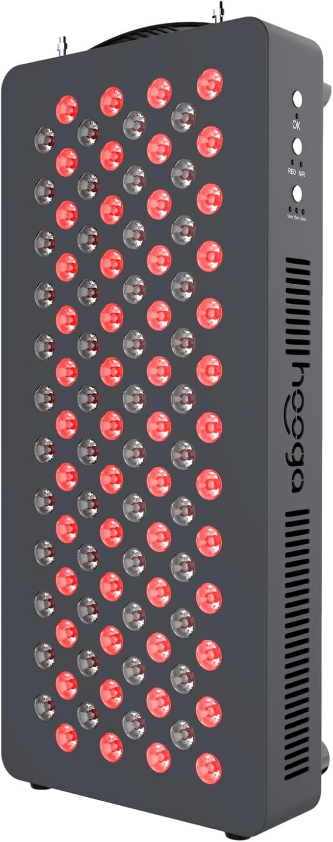 Hooga HG500 Red Light Panel with Near Infrared LED Light, 100 LEDs 660nm 850nm Dual Wavelength, Built-in Timer, Hanging Kit Included.