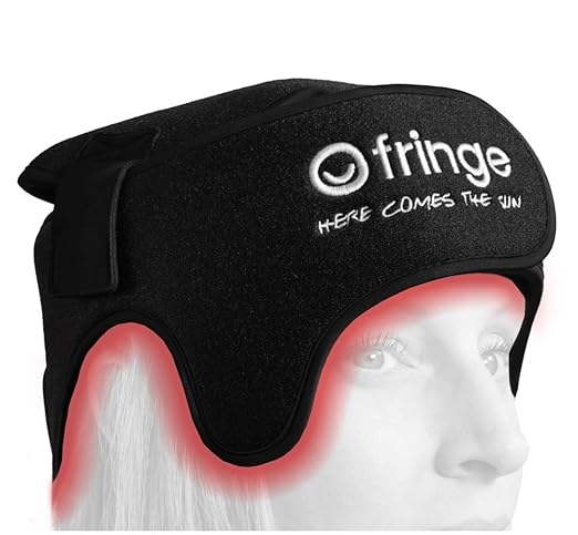Fringe Red Light Therapy Wrap for Head & Hair, Both Red Light 660nm and Infrared Light 850nm, 360 LED Lights, Sports Recovery JoinFringe
