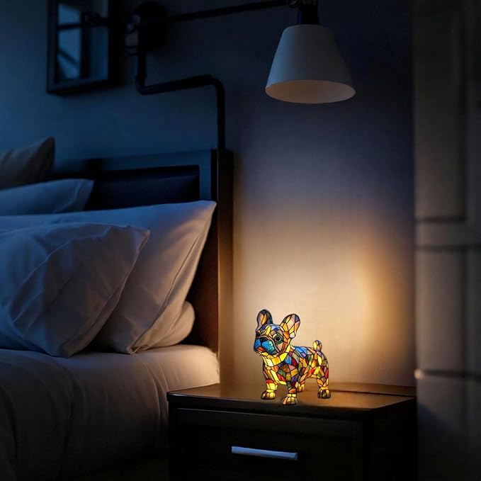 Dog lamp,French Bulldog Lights,Dyed Resin Desktop Night Lights,Cute Pet Dog Theme LED Table Lamps,Vintage Lights Home Decor,Animal Series Art Night Lights,Christmas Gifts, (French Bulldogs) - Bloomnest