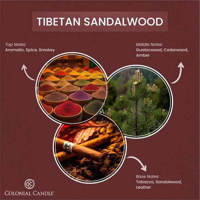 Colonial Candle Tibetan Sandalwood Scented Jar Candle, 2 Wick, 3.5 oz, Mottled Wax Candle (Pack of 4) - Bloomnest