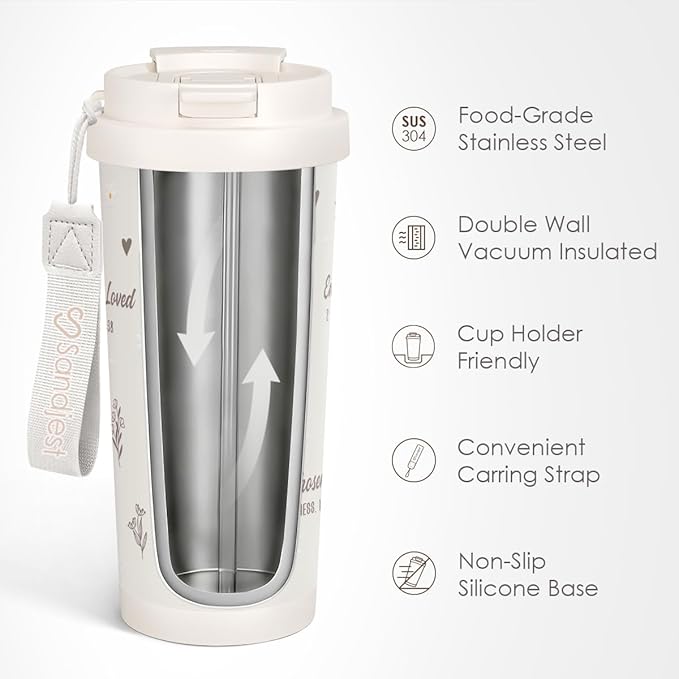Christian Gifts, You Are Tumbler - Stainless Steel 2-in-1 Lid Coffee Tumbler 18 oz, Insulated Religious Faith Travel Mug Gift for Women, Birthday Christmas - Bloomnest