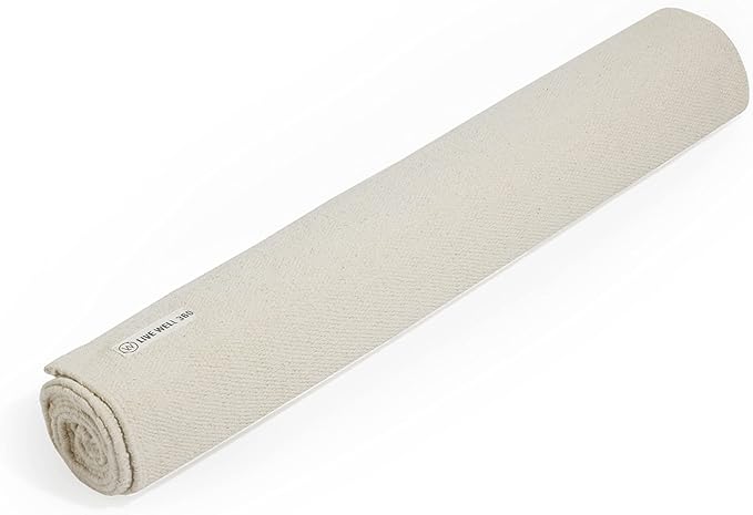 Live Well 360 Handmade Organic Cotton Yoga Mat - Non-Toxic, Chemical-free and All Natural Cloth Yoga Mat - Exercise, Workout, & Fitness Rug - Woven Material - Absorbent & Washable - 78" x 27" - Bloomnest
