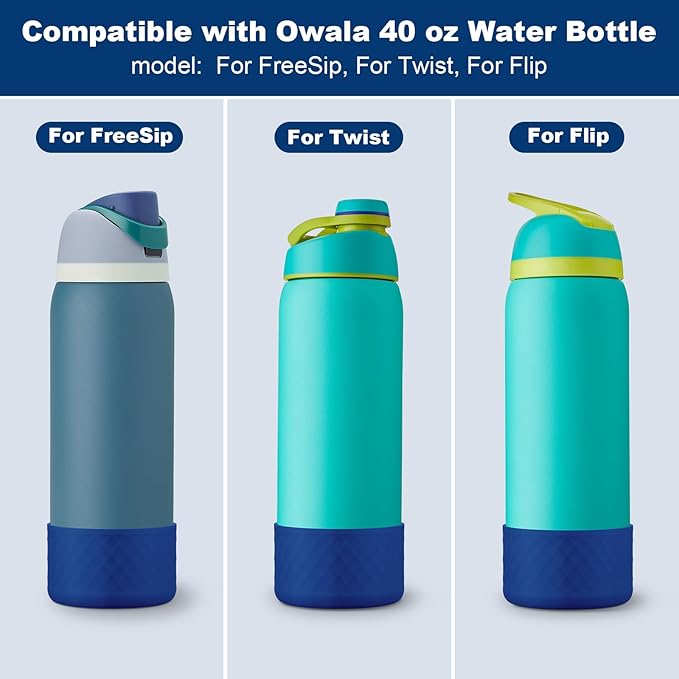 Silicone Boot for Owala Water Bottle 24 oz 32 oz 40 oz, Anti-Slip Protective Sleeve for FreeSip/Twist/Flip Stainless Steel Water Bottles Accessories BEONSKY