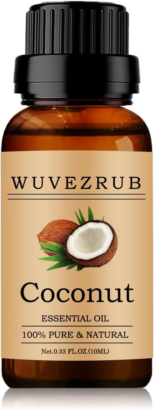 Coconut Essential Oil 10ML - 100% Pure and Natural for Aromatherapy Diffuser - 0.33 Fl Oz WUVEZRUB