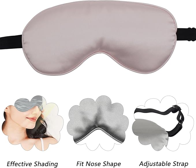 4 Pack Eye Mask for Sleeping Silky Soft Satin Blindfold Adjustable Strap Night Eye Cover for Women Men - Bloomnest