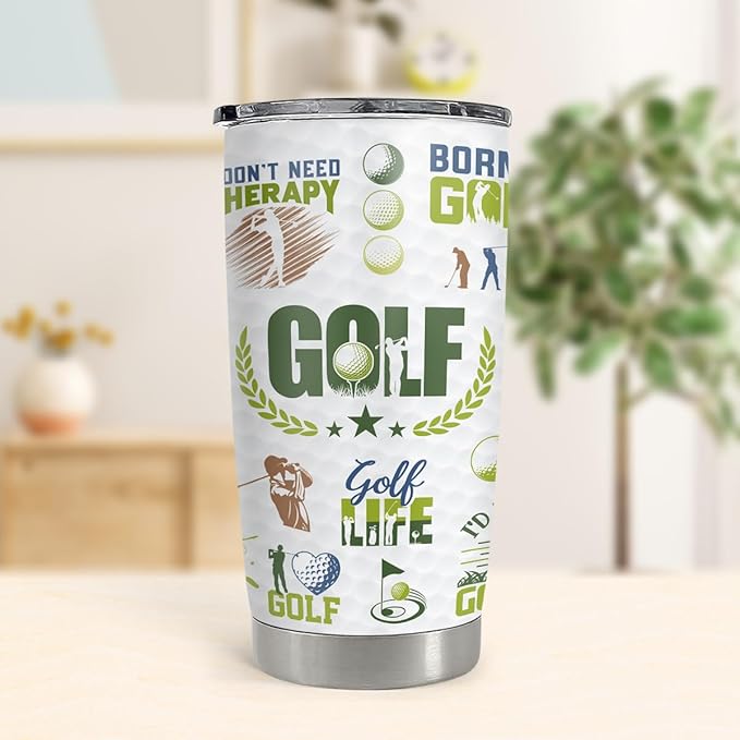 SANDJEST Golf Tumbler 20oz 30oz Stainless Steel Insulated Travel Mugs Baseball Player Coffee Cups - Inspirational Gift for Golf Lovers, Golfers, Fan, Coach, Sport Lovers - Bloomnest