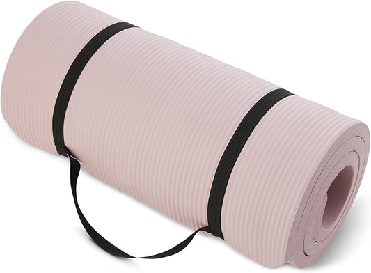 Amazon Basics 1 Inch Extra Thick Workout Exercise Yoga Mat with Carrying Strap - Bloomnest