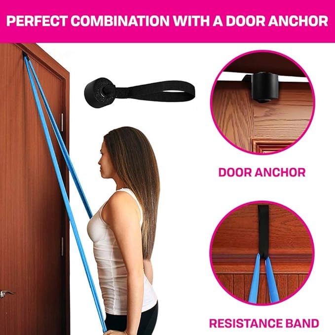 Stretching Strap with Door Anchor & Resistance Band – Improve Leg Stretch Flexibility for Splits, Ballet, Dance, Cheer, Yoga & Gymnastics - Home Leg Stretcher Trainer Equipment Stuff for All Levels - Bloomnest