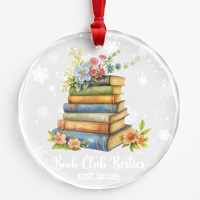 Book Glass Ornament – Handcrafted Hanging Decoration, Elegant Keepsake with Unique Book Design, for Home, Holiday Tree, or Special Occasion - Bloomnest