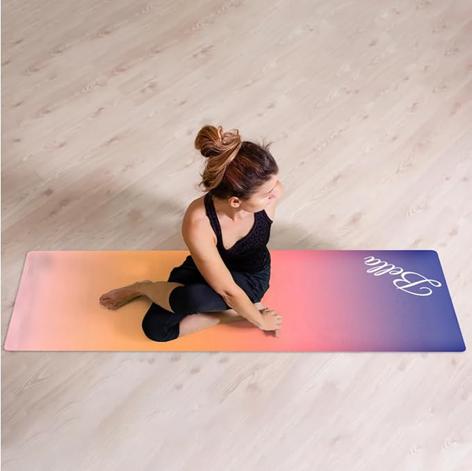 Custom Name Yoga Mat,Personalized Travel Yoga Exercise Mat,Non Slip,Perfect for Kids & Adults,Gradient Color E Series - Bloomnest