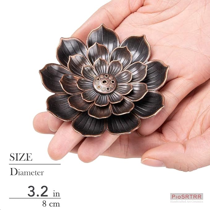 Incense Stick Holder-Crystal Lotus Incense Holder,Ceramic Incense Burner - Bloomnest