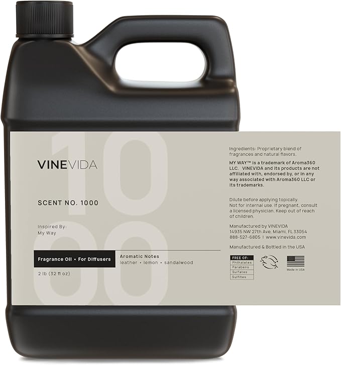 VINEVIDA [32 Fl Oz] Scent № 1000 Inspired by My Way Diffuser Oil; Hotel Scents for Cold Air Diffuser - Waterless Diffuser Oil - Bloomnest