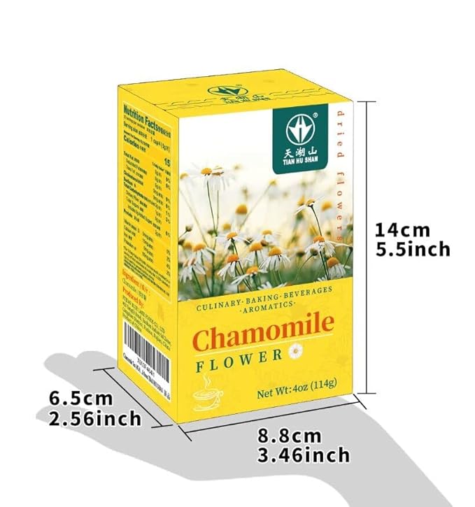 TIAN HU SHAN Chamomile Flowers Herbal Tea, Chamomile Tea Loose Leaf, Sugar Free Caffeine Free, Natural Clean without Impurities, Vegan 4 Ounce (Pack of 1) - Bloomnest
