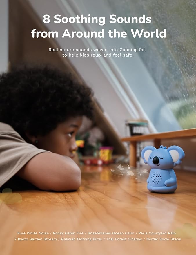 Calming Pal Koala Portable Sound Machine Baby, 5 Guided Mindfulness Rechargeable Sound Machine for Sleep Adults/Kids, 8 Soothing Sounds Mini Portable Sound Machine for Travel/Home/School - Bloomnest