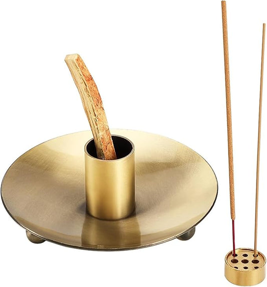 Palo Santo Holder for Sticks, Incense Burner for Palo Santo, Come with Incense Holder 9 Holes, Wood Bowl and Incense Stand Ash Catcher HOCUROAY