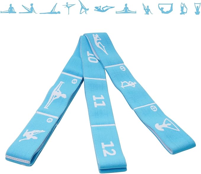 Multi-Functional Slimming Resistance Bands Yoga Straps Elastic Stretching Band 10/12 Loops for Pilates, Latin Training, Dance, Gymnastics, Fitness, Ballet and Physical Therapy - Bloomnest
