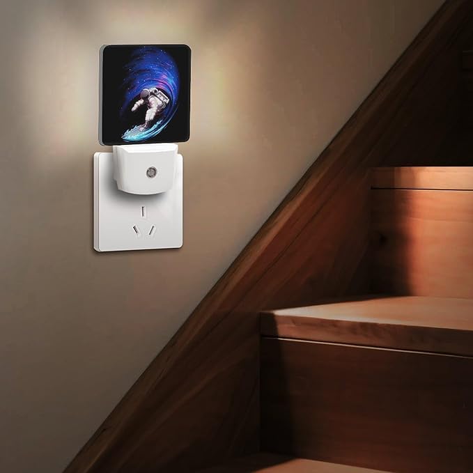 Space Astronaut Night Light, Plug into Wall Decor Nightlights for Bedroom, Bathroom, Hallway, Kitchen, with Dusk to Dawn Light Auto Sensors LED Night Lights for Boys Girls Women Men Room Gifts - Bloomnest
