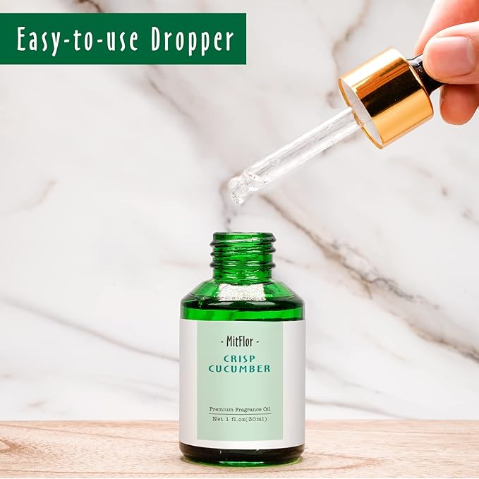 Crisp Cucumber Fragrance Oil, MitFlor Single Scented Oil, Large Size Premium Grade Fragrance Oil for Soap & Candle Making, Summer Aromatherapy Oil, Fresh Fruity Scent for Home Fragrance, 30ml - Bloomnest