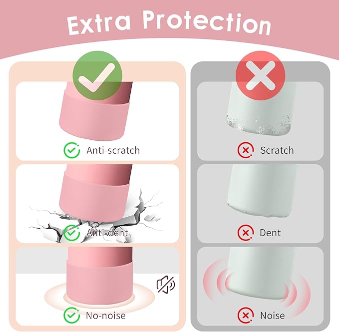 2PCS Silicone Water Bottle Boot, Compatible with Owala 24oz 32oz 40oz, Protective Anti-Scratch & Anti-Dent No Noise Sleeve Cover for FreeSip/Twist/Flip Water Bottles (Angel Food Cake, 32oz) BKBY