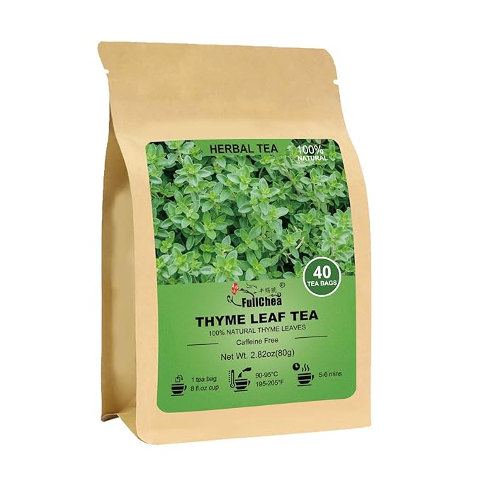 FullChea - Thyme Tea Bags, 40 Teabags - Premium Thyme Leaves - Non-GMO - Caffeine-free, Promote Overall Health, Support Digestion - Bloomnest