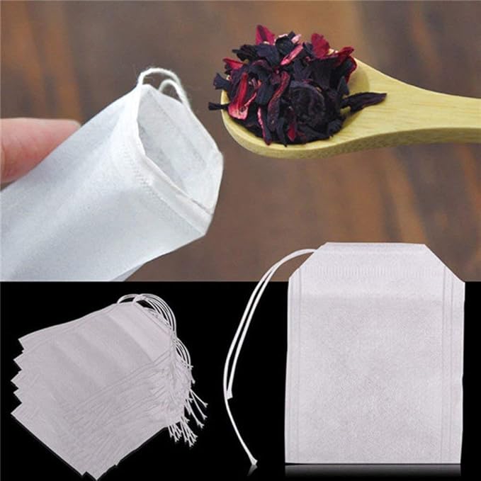 TamBee Tea Bags Disposable Tea Filter Bags Tea infusers Empty Muslin Drawstring Seal Filter Drawstring Herb Loose Tea Bag 400 Pack (400, 2.76" x 1.97") - Bloomnest