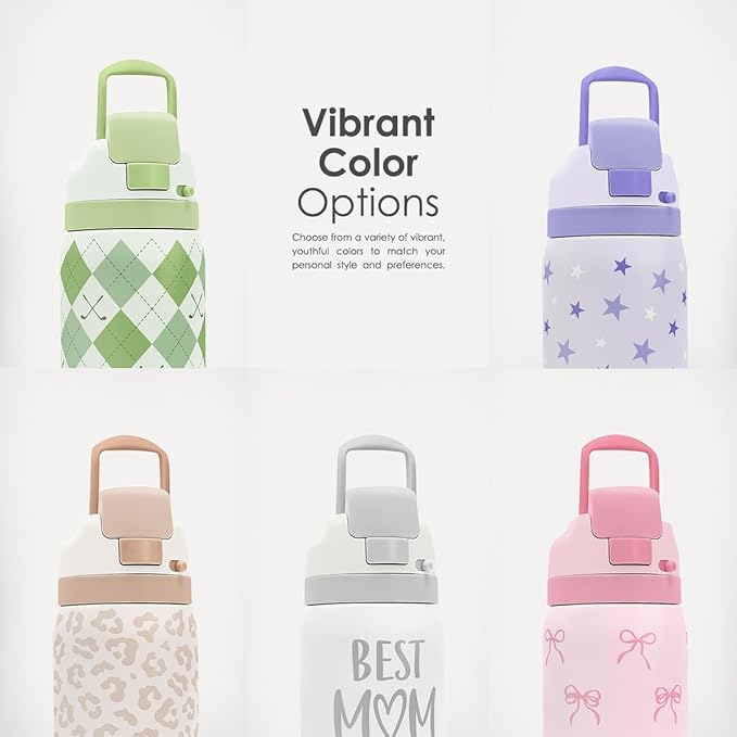 Pickleball Insulated Stainless Steel Water Bottle with Straw for Sports and Travel, 32oz, Gifts for Pickleball Lover Women Girls Friends Teens Birthday Christmas - Bloomnest