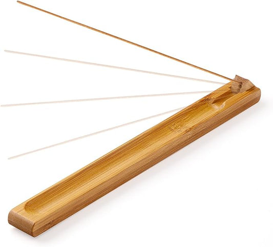 Bamboo Wood Incense Holder for Sticks with Adjustable Angle, Incense Burner with Ash Catcher, 9.8 Inches - Bloomnest