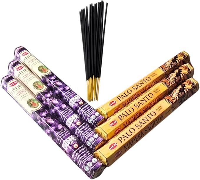 Sandalwood & Vanilla Incense from Hem Bundled with ANKCIENSE Incense Holder Bundle, Variety Pack of 120 Sticks (Lavender & P Santo) ANKCIENSE