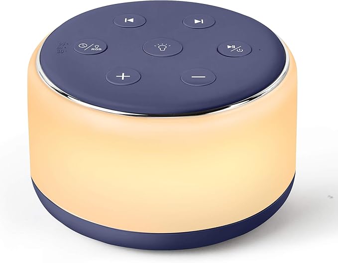 FamiSym Sleep Sound Machine for Babies Kids Adults - Rechargeable White Noise Machine for Sleeping with Night Light, 34 Soothing Sounds, Nursery Decor Baby Lullaby Machine, Registry Gift