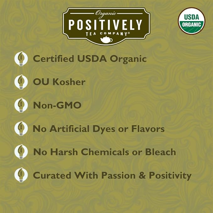 Organic Positively Tea Company, Yerba Mate Tea Bags (Unsmoked), 20 Count - Bloomnest
