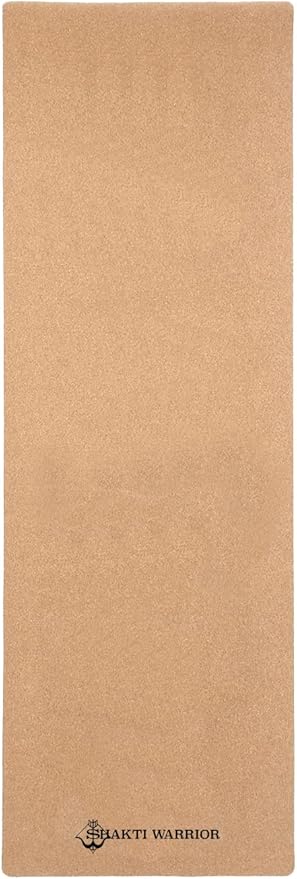 Shakti Warrior Cork Yoga Mat - Artist Designed, Premium Printed Eco-Friendly Non-Slip mat, Great for Regular & Hot Yoga, Pilates, Workouts 72 inch x 24 inch x 3mm Thick - Bloomnest