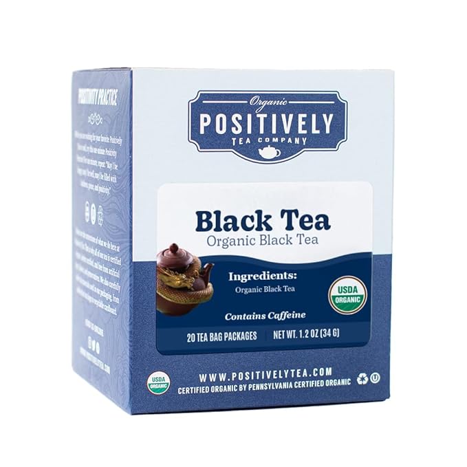 Organic Positively Tea Company, Organic Black Tea Bags, 20 Count - Bloomnest
