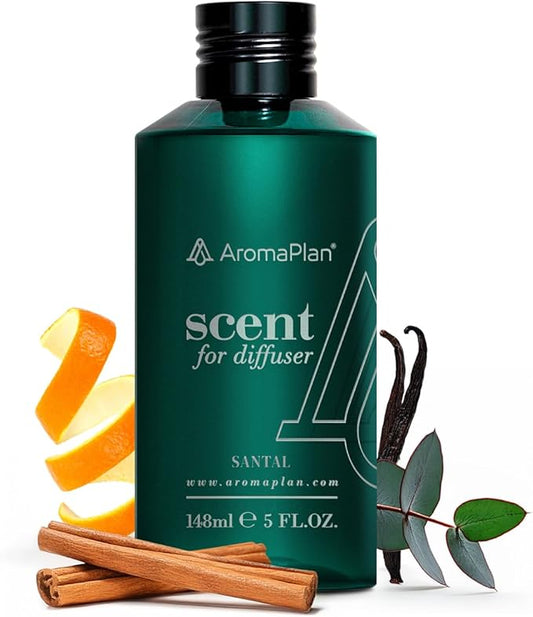 AromaPlan Hotel Scents Santal 5 Fl Oz (148ml), Home Luxury Aroma & Hotel Fragrance Diffuser Oil- Hotel Diffuser Oil for Aromatherapy- USA Made, Bigger Bottle, Bolder Aroma & Longer Lasting - Bloomnest