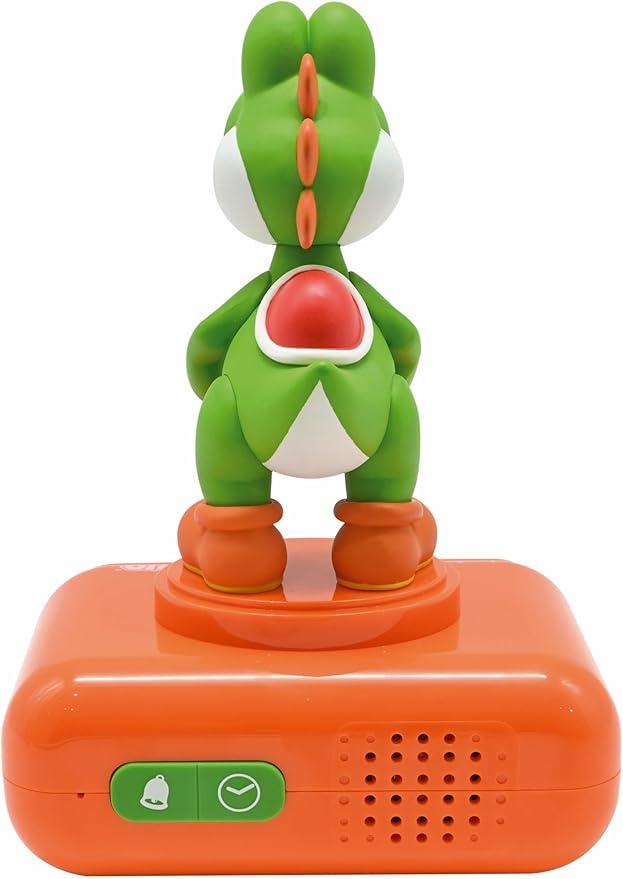LEXiBOOK, Super Mario, Yoshi Nightlight Alarm Clock, Sounds and Melodies, LCD Backlit Screen, Luminous, Snooze, Red/Green, RL800NI1 - Bloomnest