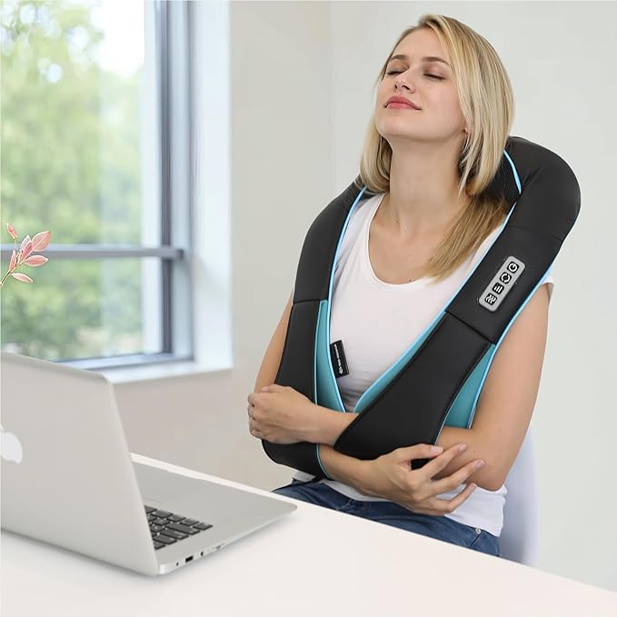 Mo Cuishle Shiatsu Neck and Shoulder Massager with Heat – Deep Kneading Massage for Relaxation – Ideal for Christmas, Mother's Day, Father's Day, Gifts for Men, Women, Mom and Dad - Bloomnest