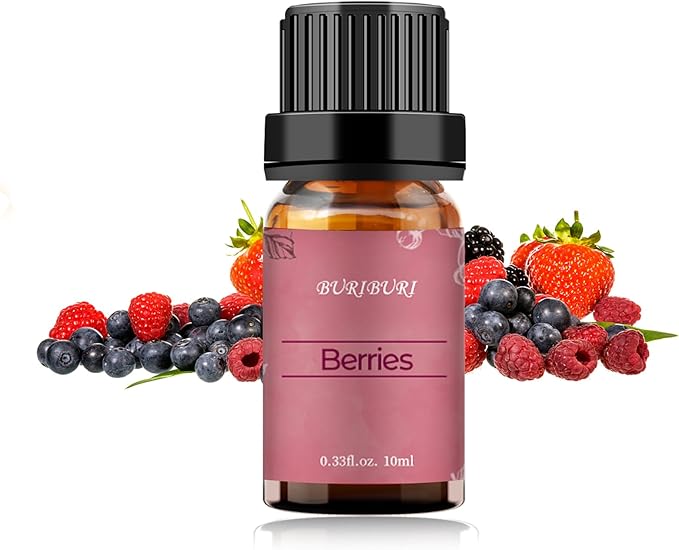 BURIBURI Berries Essential Oil 10ml Premium Grade Scented Oil Berries Fragrance Oil for Diffusers, Massage, Candle Making Soap Making BURIBURI