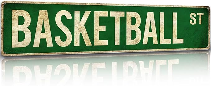 Basketball Gifts for Boys 8-12 Accessories Basketball Room Decor Vintage Street Signs Bedroom Wall Art Gear for Teen Boys 12-14 - Bloomnest