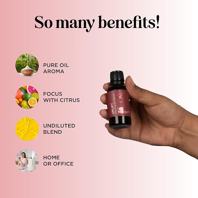 Uplift Aromatherapy Essential Oil Blend - Happy Essential Oil Blend with Calming Essential Oils for Diffusers for Home and Travel with Citrus Essential Oils and Pure Aromatherapy Oils for Diffusers - Bloomnest