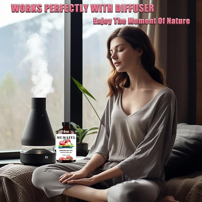 Apple Essential Oil, Apple Oil 4 Fl Oz 120ML for Diffuser Humidifier Yoga Cleaning DIY Candle Soap Making Essential Oils - Bloomnest